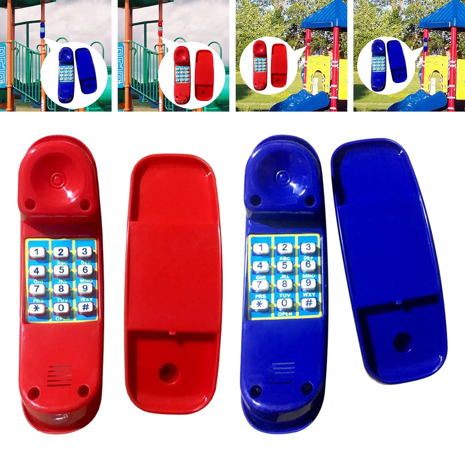 Kids Swing Set Phone Toy Treehouse Pretend Numeric Key Telephone Playground Pirate Wheel Game for Children Educational Gift