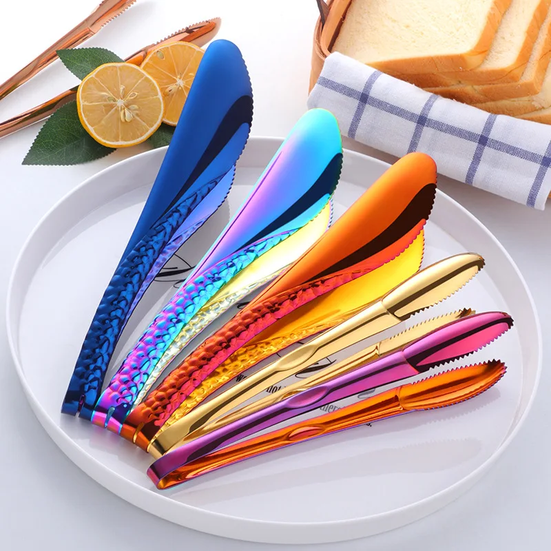 

1PCS Pastry Clamp Barbecue Tongs Stainless Steel Rose Gold Bread Clip Anti Heat Food Tongs BBQ Tongs Serving Kitchen Utensil
