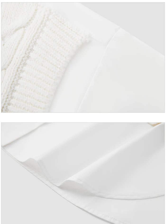 Dress Women Pointed Collar Stitching Fake Two-Piece Split Autumn New Oversize Literary Dress Gentle