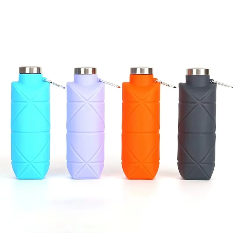 Sports water bottle Portable water bottle 23OZ Portable Water Bottle Outdoor Silicone Sports Kettle Folding Bottle Portable Collapsible Water Cup