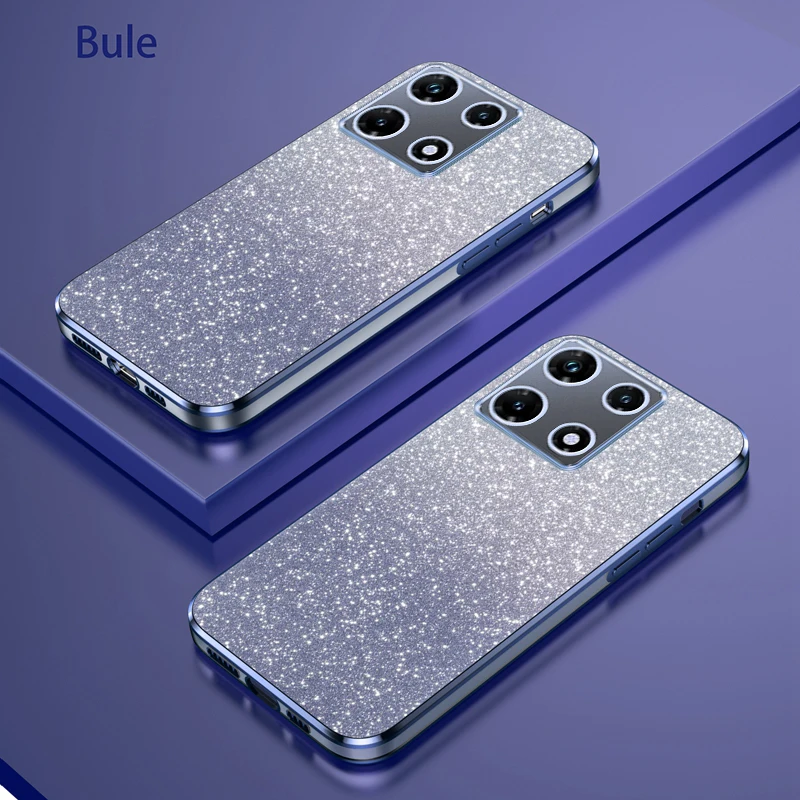 Luxury Gradient Glitter Plating Silicone Back Cover Case