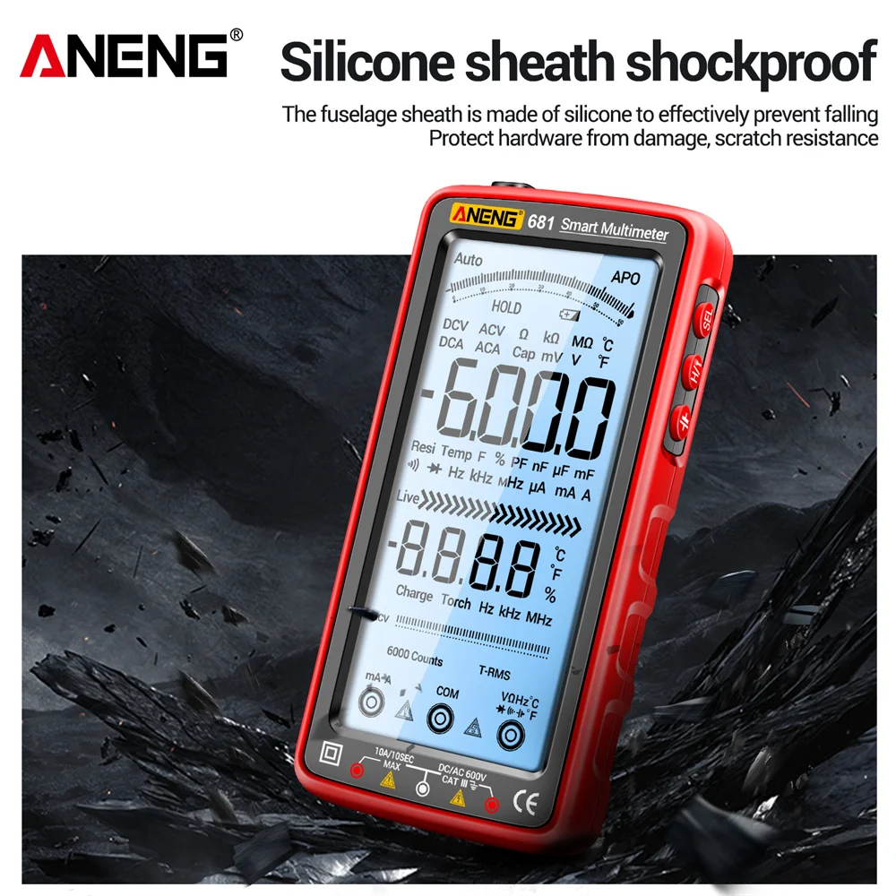ANENG-681 Ʈ Ƽ   Ƽ ,  RMS Ƽ  ׽, Hz  ̿ , LCD ũ  