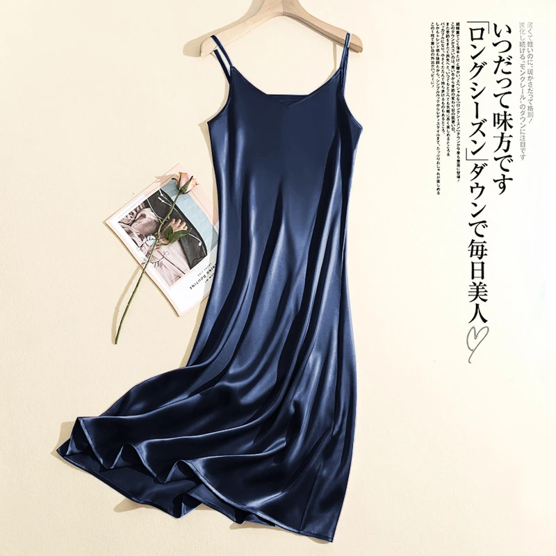 2024 Summer Chic Elegant Dresses For Women Adjustable Strap Satin  Long Birthday Party Dresses Maxi Beach Sundress Robe Vestido 5