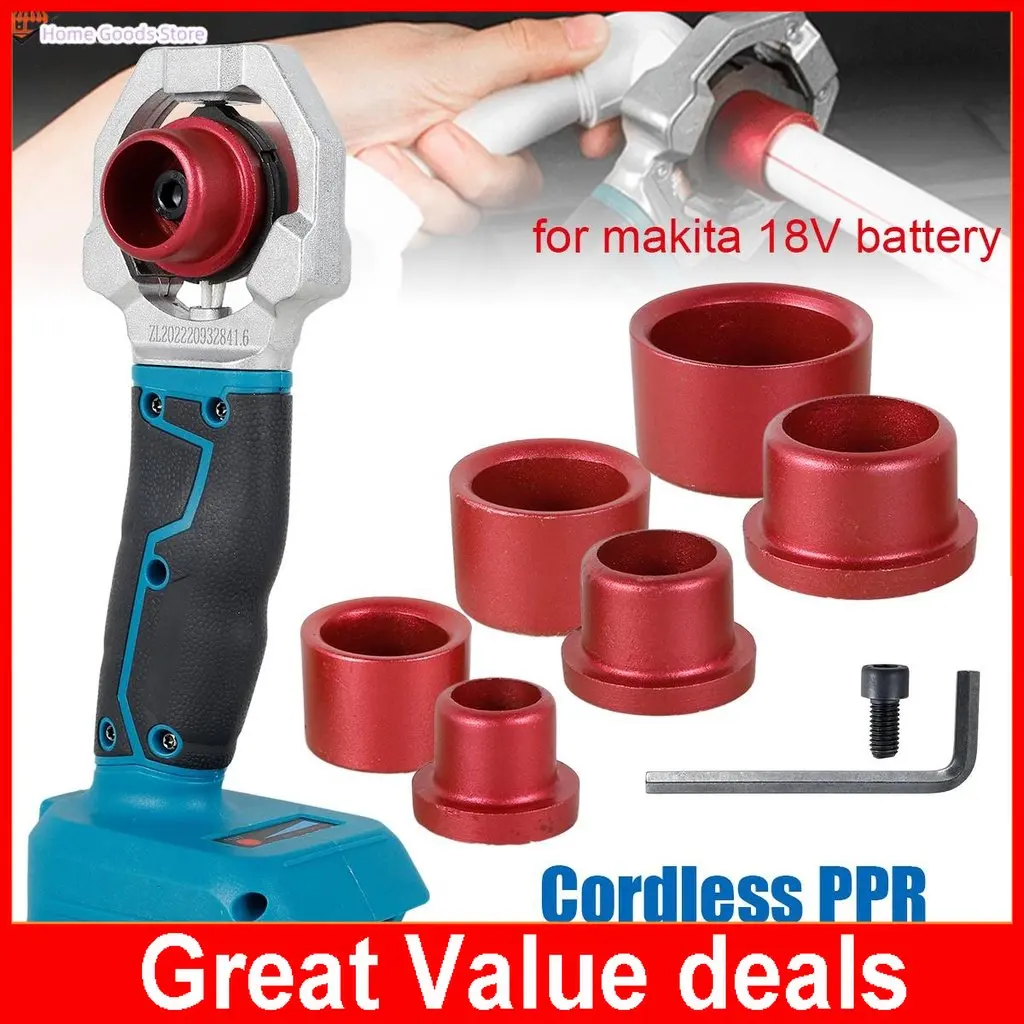 Rechargeable Hot Melt Machine Cordless PPR Water Pipe Melter Plastic Welding Machine with Replacement Heads 18V Battery Powered