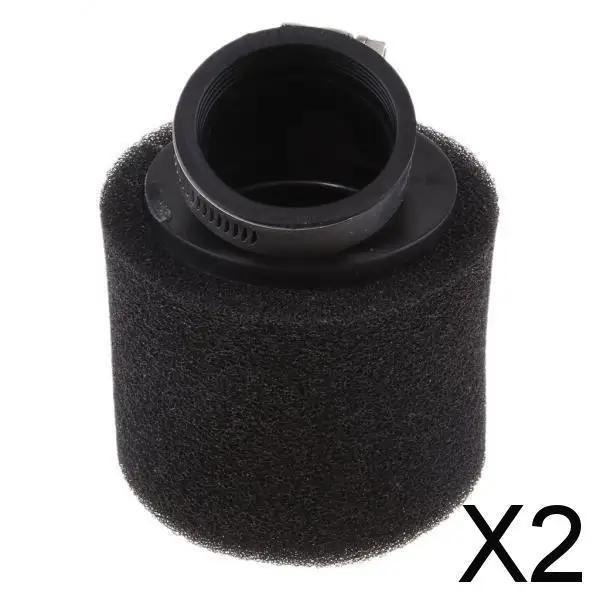 

2-4pack 2 Stage Dual Layer Clamp On Pod Air Filter Cleaner 48mm ID Black Angled