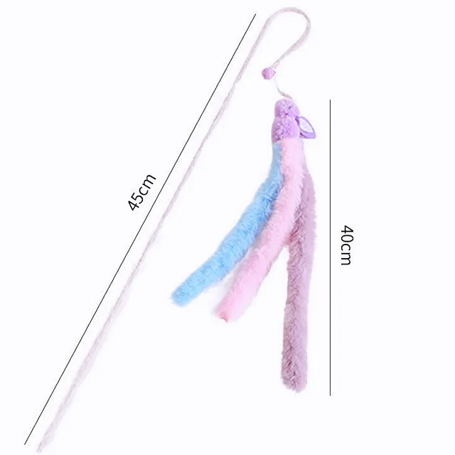 Cat Toys Plush Tassel Cats Teaser Stick Wool Rabbit Cat Toys Interactive Cute Sticks Cats Toy with Bell Kitten Toy Pet Supplies 5