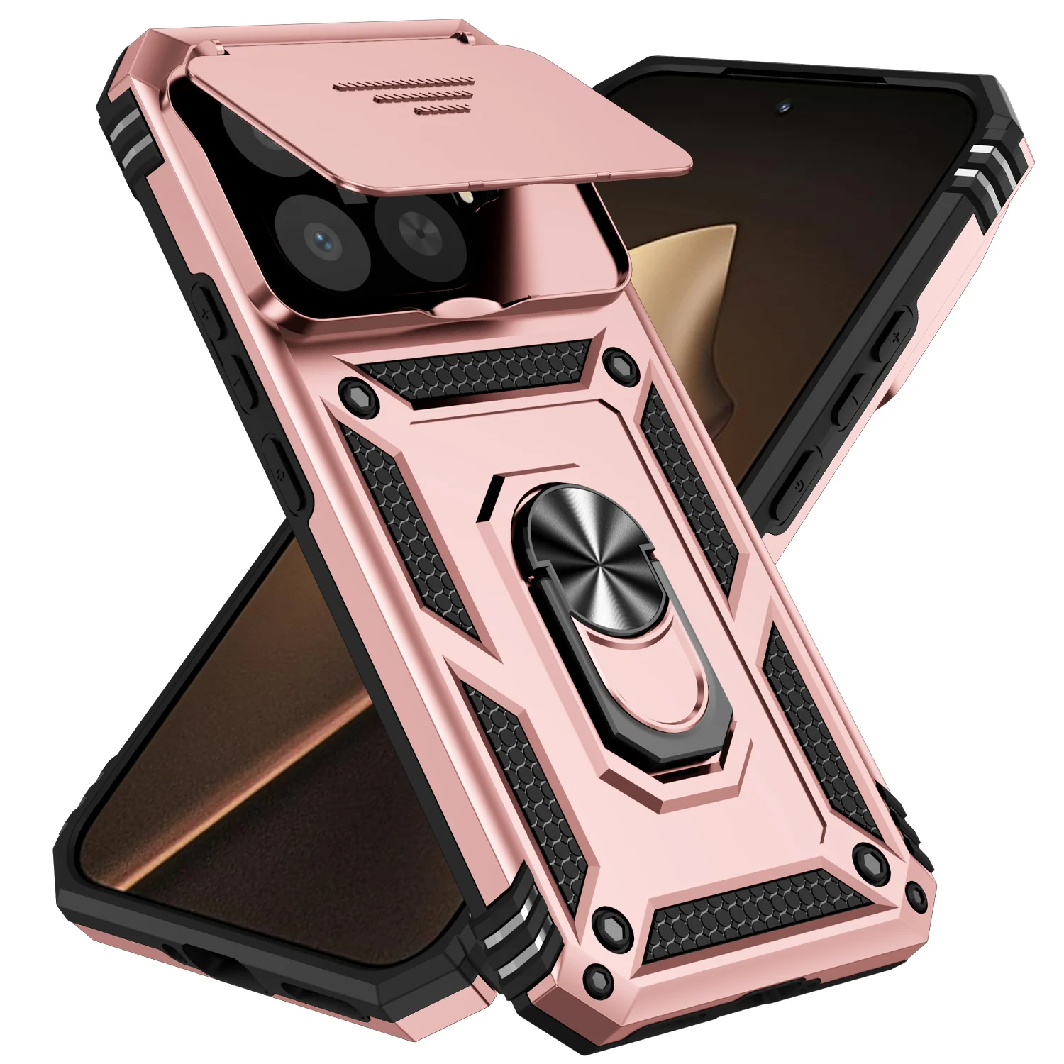 Rotating Slide Camera Lens Military Grade Armor Case - Protective Cover