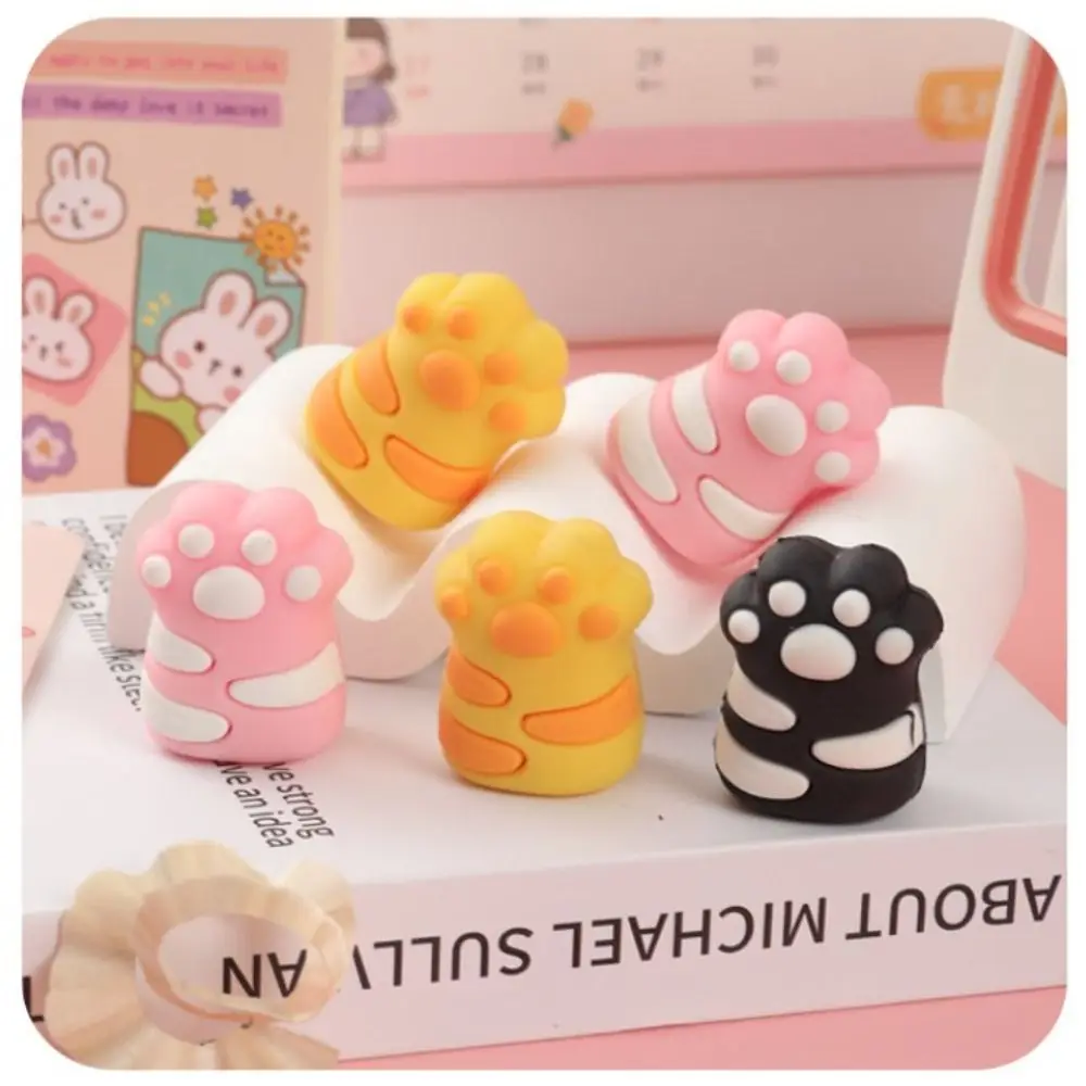 미니 고양이 발 모양의 수동 연필 깎이 단일 구멍 스케치 연필 절단 도구 PVC 쓰기 연필 커터 문구