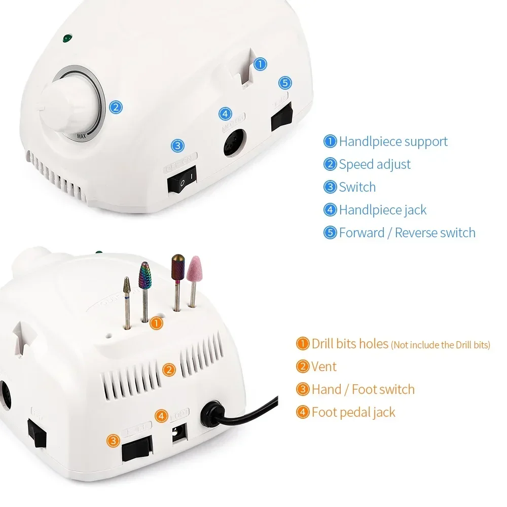 BTMARATHON Electric Nail Drill Polishing Machine 35000RPM For Manicure Pedicure Nail Drill Polisher Professional Nails Art Tool