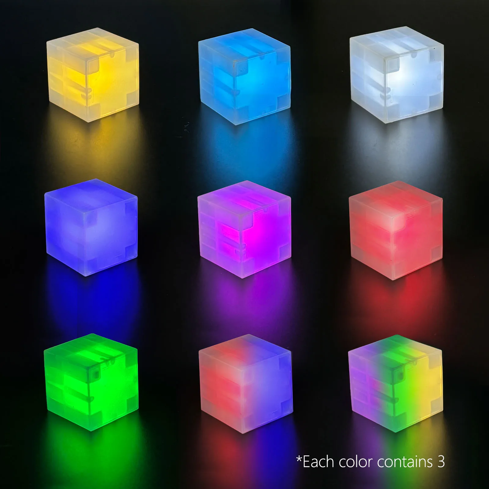 27pcs 다채로운 자기 빛나는 빌딩 블록 야간 조명, DIY 쌓을 수있는 LED 컬러 조명, 소년과 소녀를위한 창조적 인 선물