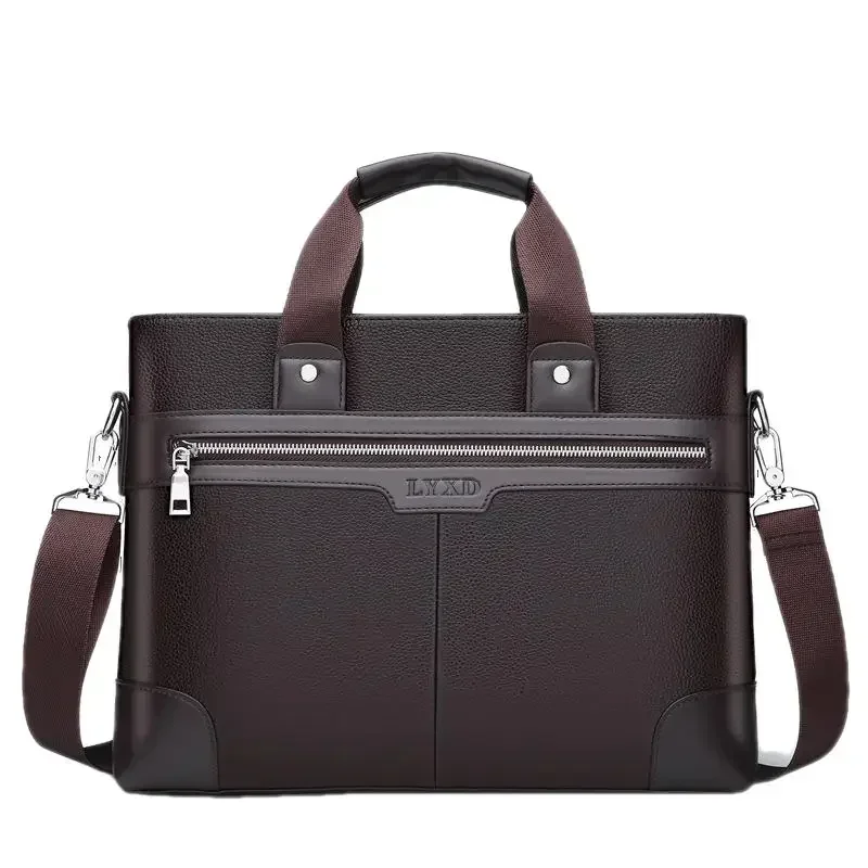 Men's PU Leather Briefcase, Waterproof Anti-Theft Laptop Bag for Business, Office & Travel - Document Organizer Shoulder Bag 패키지