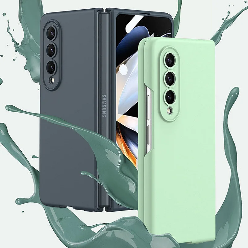 

Жидкий силиконовый чехол для телефона Samsung Galaxy Z Fold4, чехол со стеклом, Мягкий противоударный чехол для Samsung Galaxy Z, складной 4 Чехол
