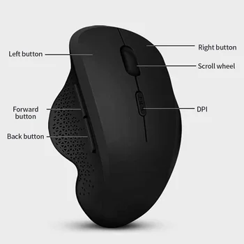 Ergonomic Rechargeable Wireless Bluetooth Mouse for PC Computer Laptop Macbook 1600DPI Dual Mode Mouse for IOS Android Tablet 6