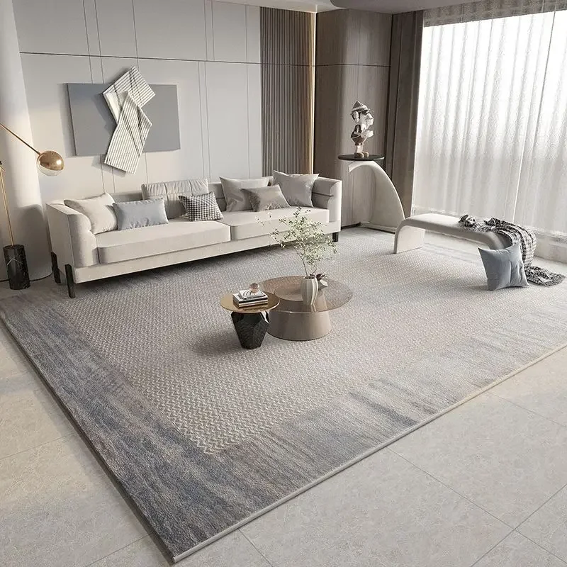 

Minimalist Gray Living Room Carpet Nordic Light Luxury Large Area Rug Office Hall Floor Carpets Bedroom Bedside Decor Foot Mat