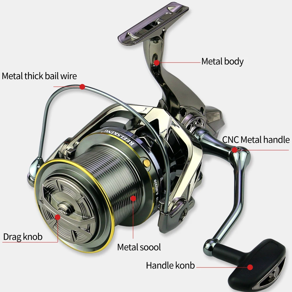 CAST BIG GAME Fishing Reel Long Casting Spinning Saltwater 9000 10000  12000Coil Distant Wheel Gear Ratio 4.7:1 Max Drag 20kg - AliExpress