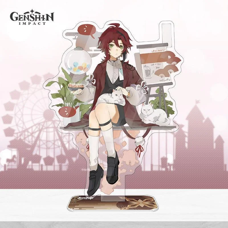 Anime Genshin Impacto Anjo Suporte Modelo Placa Mesa Decoração Xiao  Shikanoin Heizou Venti Kazuha Scaramouche Standee