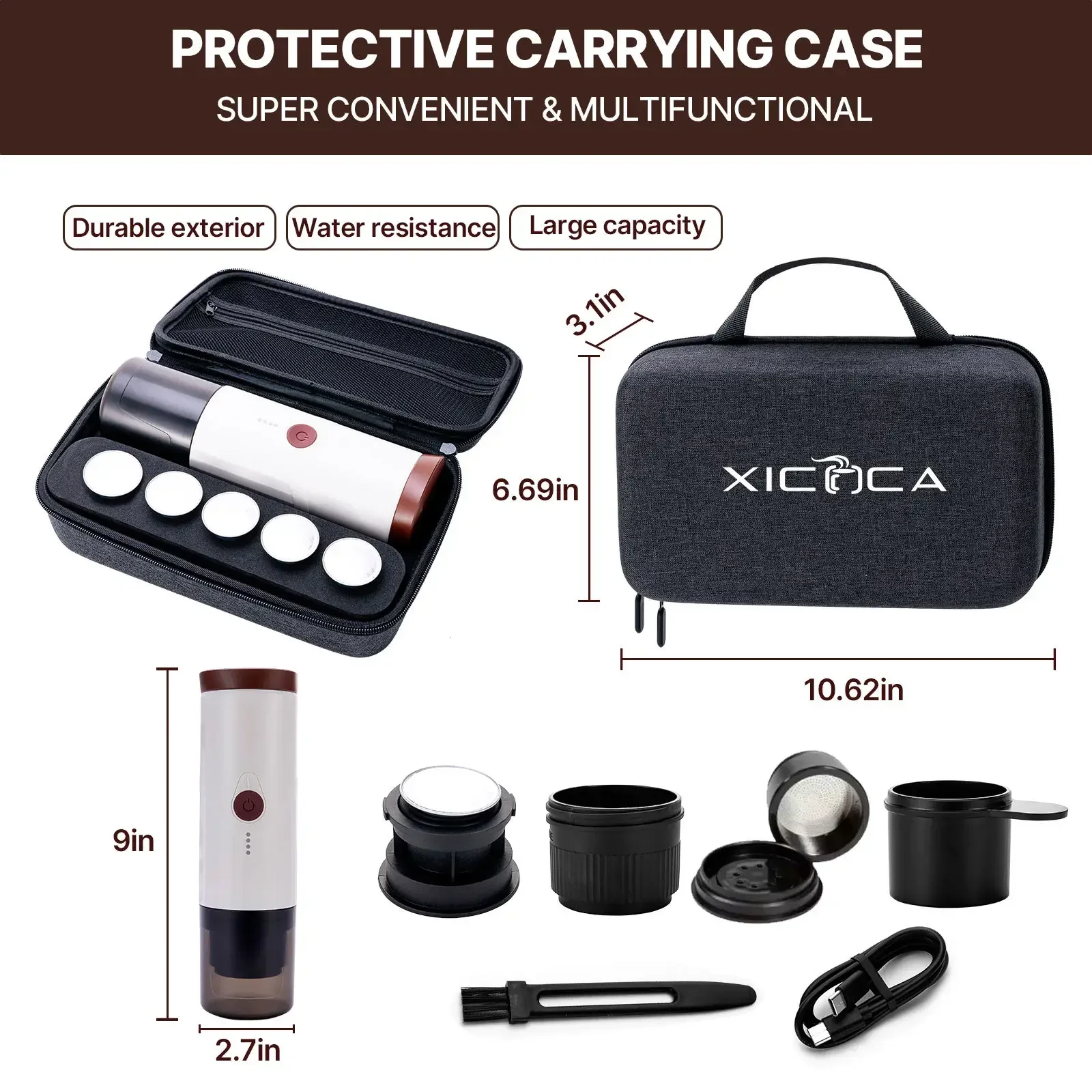 2024 Fully Automatic Portable Coffee Maker with USB Power One-Click Extraction Aluminum OEM Coffee New Design 4