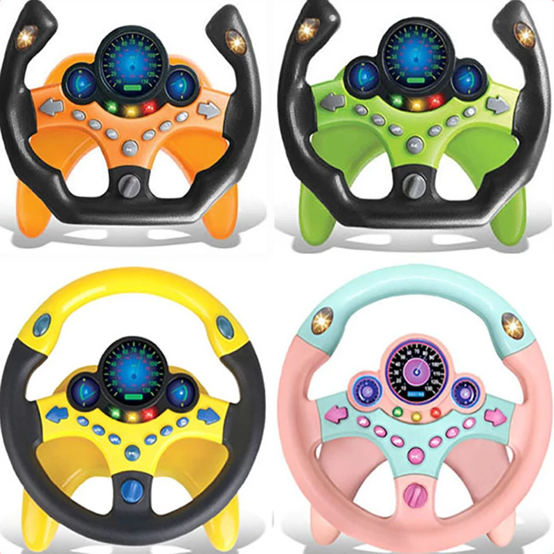 Simulation Steering Wheel Toy With Sound Light Baby Electric Car