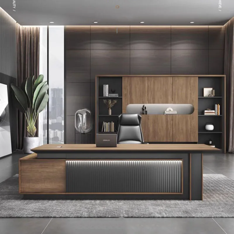 

Luxury Workstation Writing Desk Table Drawers Appoint Reception Monitor Stand Writing Desk Corner Tavolo Gaming Wood Furniture
