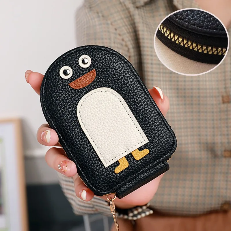 Cartoon Penguin Credit Card Holder Women Girls Cute Large Capacity Coin Purse Organ Style Multi-Card Storage Bag Fashion Gifts