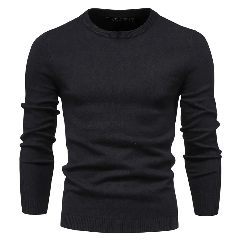 2023 Winter New Casual High Quality Thickness Pullover Men O-neck Solid Color Long Sleeve Warm Slim Men's Sweater Male Clothing
