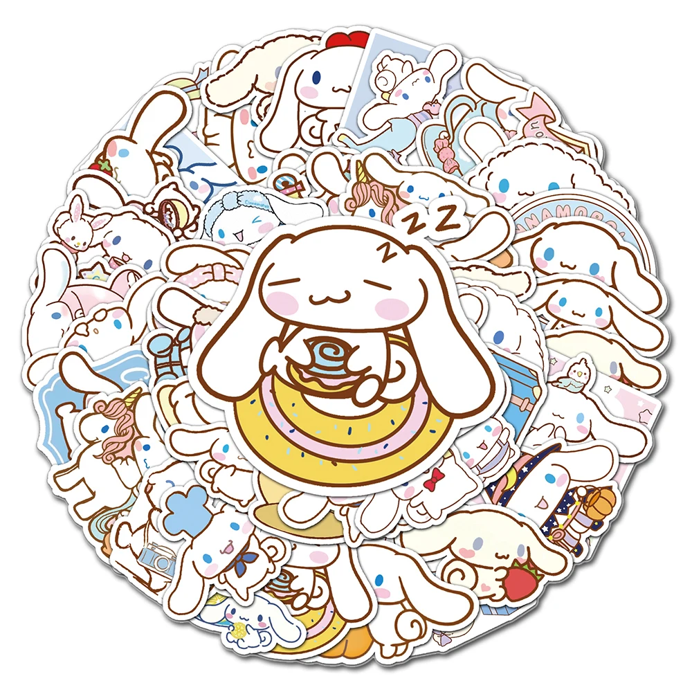 10/30/50PCS Funny Cinnamoroll Stickers Cartoon Cute Kids Toy Decals PVC DIY Luggage Stationary Wall Car Travel Sticker Wholesale 3