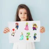 8 Sheets Anime Super Mario Bros Puzzle Stickers Game Kawaii Make A Face Stickers Cute Cartoon DIY Funny Sticker Toy Kids Gift 3