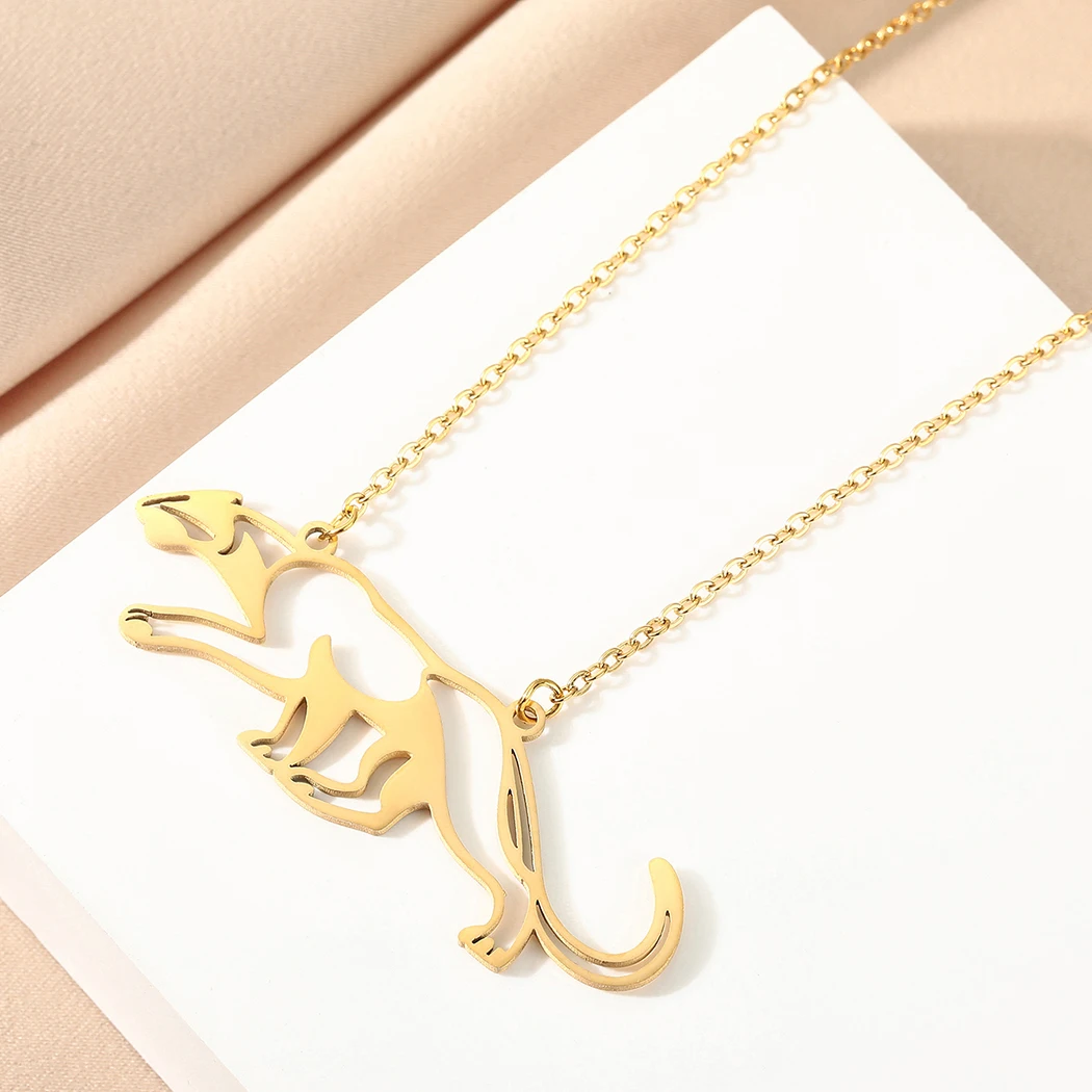 

Cxwind простой кулон с лазерной резьбой в виде Ягуара-ювелирные изделия из нержавеющей стали для женщин и женщин, подарок на Рождество