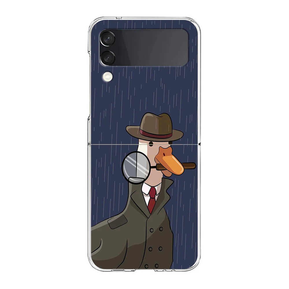 Cartoon niedlichen Gans Spiel Hard PC Handy hülle für Samsung Galaxy Z Flip 5 4 3 transparente Abdeckung für Galaxy Z Flip 6 faltbare Hüllen – Detail 3