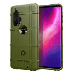 Moto Edge Plus Shockproof Silicone Armor Case - Full Protective Rubber Matte Soft Cover for Moto Edge Plus (Green)