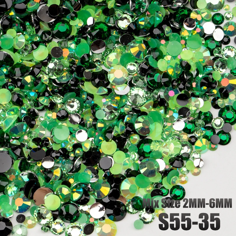 VDD 30/100g Neue Mix Größe 2-6mm Harz Strass Kristall Farbe AB Flatback Steine für DIY Handwerk Nail art Dekorationen Großhandel – Detail 40