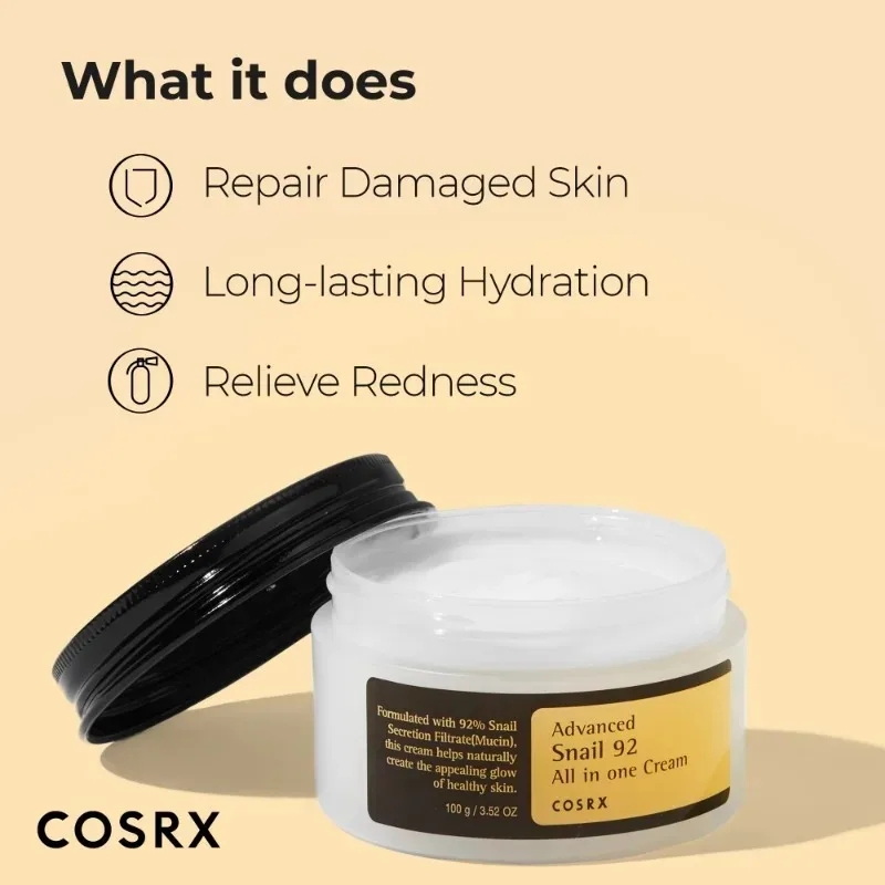 Snail Mucin 92% Moisturizer Daily Repair Face Gel Cream Dry Sensitive Skin Hydrating Serum Face Snail Secretion Filtrate New