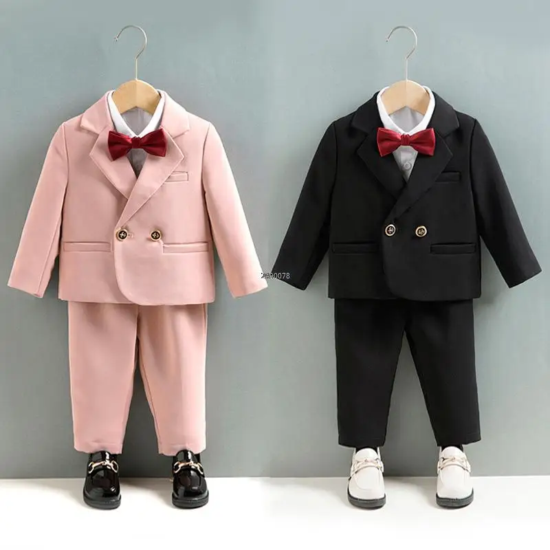 

Boys Party Photography Suit Children Formal Pink Wedding Dress Baby Birthday Ceremony Costume Kid Stage Dance Performance Outfit