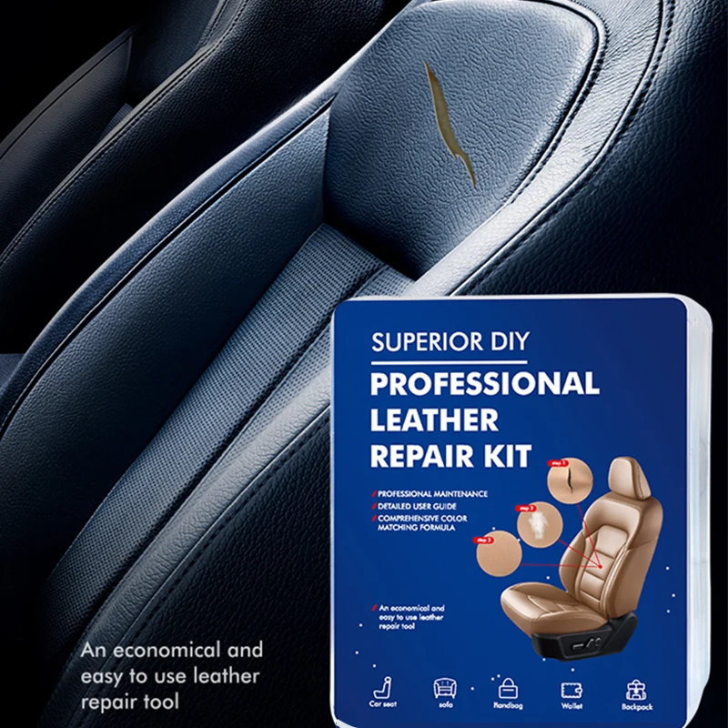  Brown Vinyl Repair Kit - Leather Color Restorer for Couches,  Furniture, Car Seats, Purse, Jacket, and More - Advanced Gel, Filler, and  Scratch Repair, Easy Match Guide : Automotive