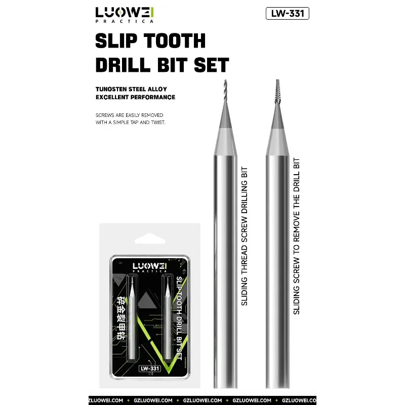 루웨이 LW-331 2.35mm 합금 스트립형 나사 추출기 비트, 휴대폰 수리용 슬라이딩 드릴 제거 도구