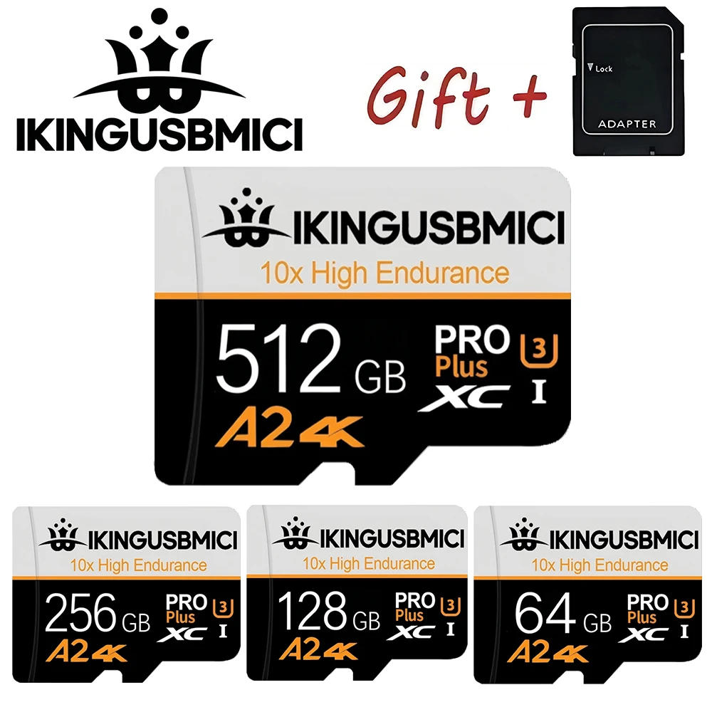SD 카드 마이크로 TF SD 카드 메모리 카드 TF 카드 128GB 256GB 64GB UHS-I A2 X-Ray 방수 U3 U1 클래스 10 (대시캠, 모바일용)