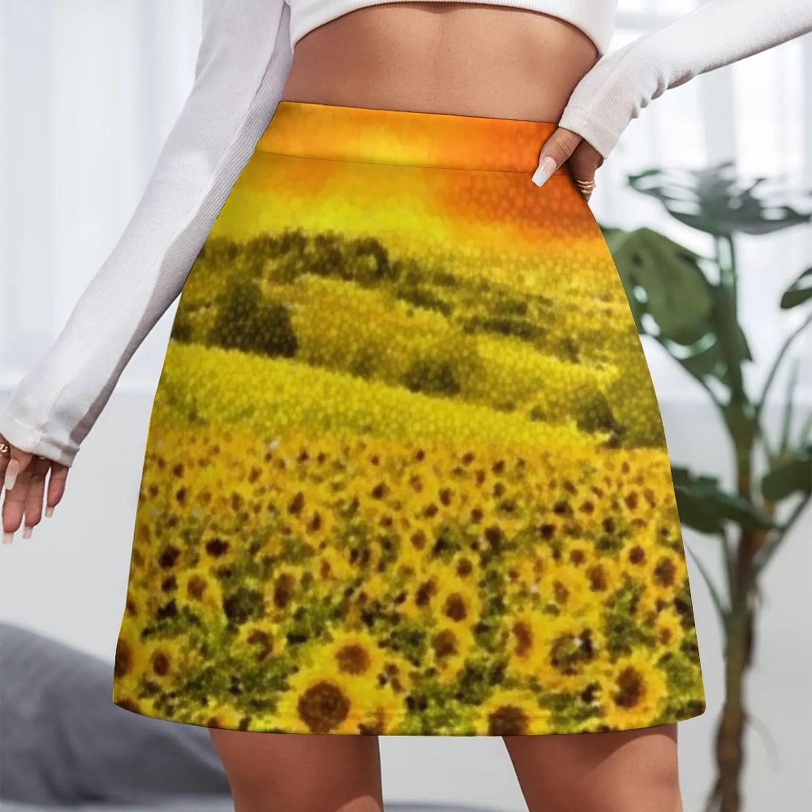 Tuscany sunflower rolling hills and fields - Style 2 - Jéanpaul Ferro Mini Skirt Women's clothing