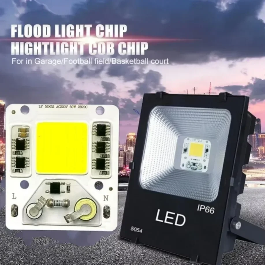 LED Flood Light COB Light Source Smart IC No Need Driver DIY AC 220V LED Chip Lamp For Outdoor Lighting 50W
