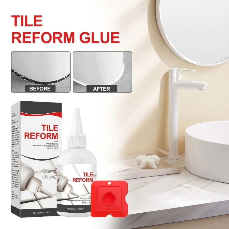 Tile Gaps Fixers Water resistant Adhesive High temperature Resistance Fixes Cracks in Bathrooms Kitchens Living Rooms