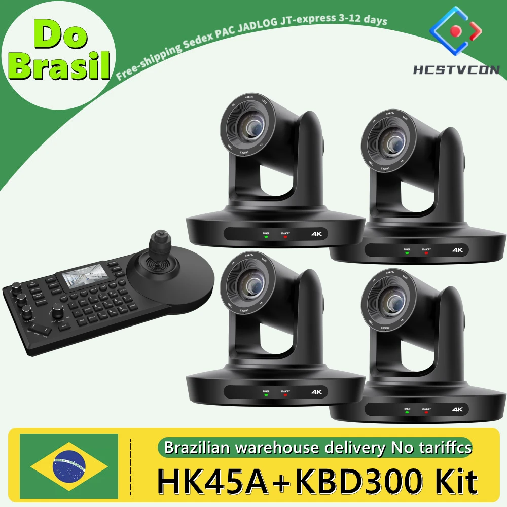 Câmera 4k ptz com 1pc kit controlador joystick 20x zoom óptico usb3.0 lan hdmi para reuniões de negócios de igreja streaming ao vivo hk45a