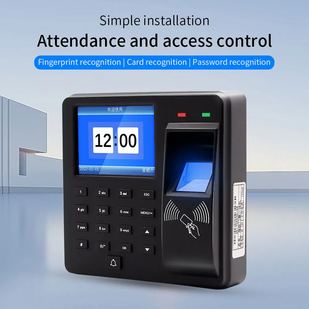 Biometric Fingerprint Access Control Intercom Time Attendance Machine Digital Electric RFID Code System For Door Lock Keys Tags