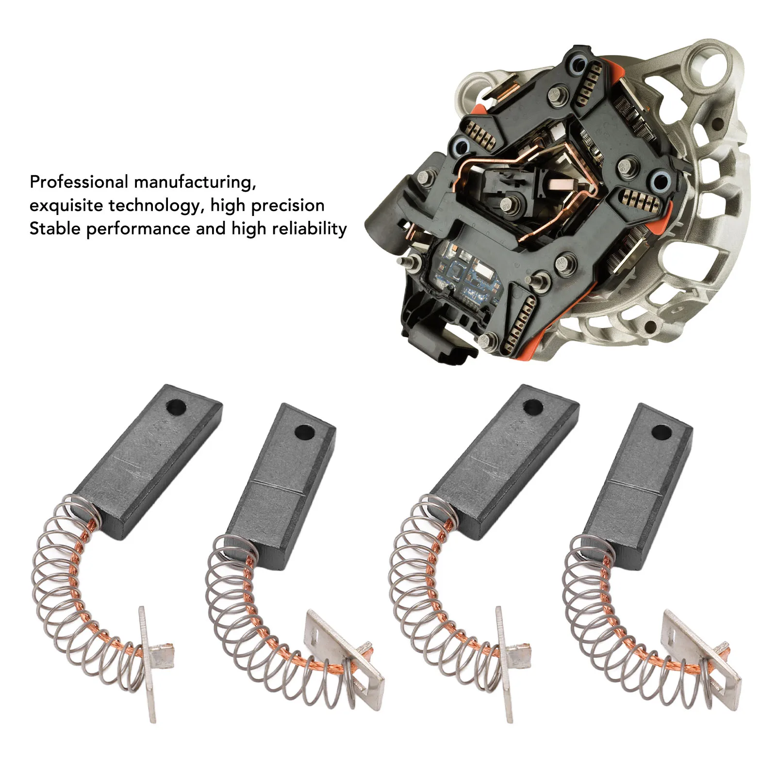 4-Piece Brush Set 47X50170 Metal Alternators Brush Set Replacement for IR/IF AC Generator