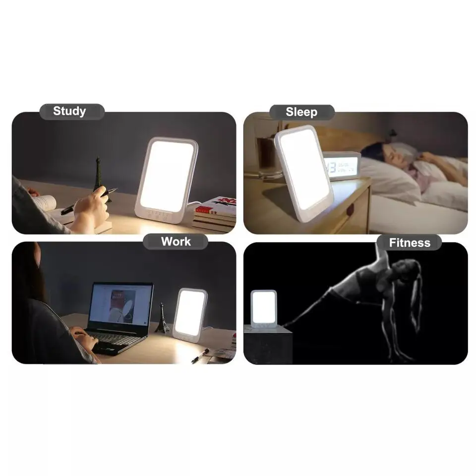 Sad Therapy Lamp Bionic Sunlight Daylight Lamp 20000 Lux Cool & Warm Light Against Depression 3 Light Color 10 Brightness Levels