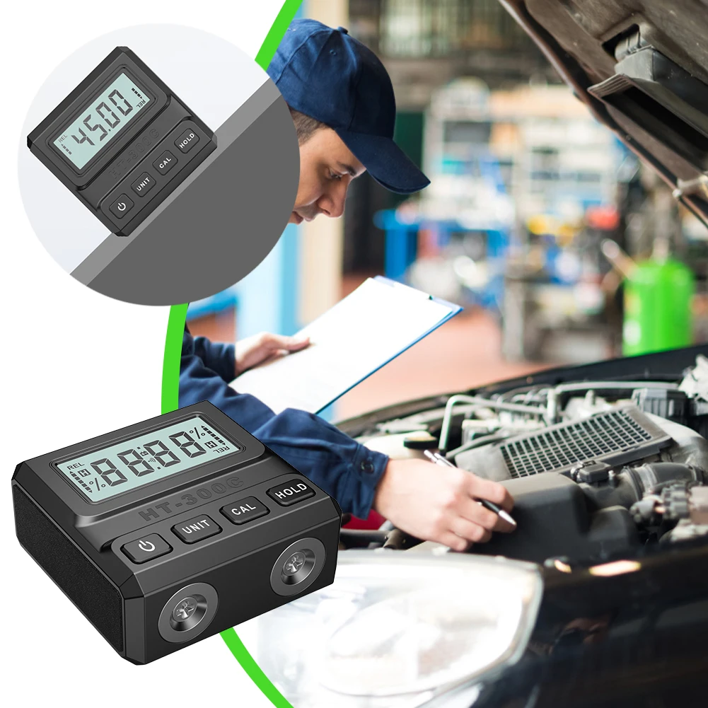 디지털 각도기 4*90 °   자석 베이스가 있는 각도 측정기 전자 경사계 각도 베벨 테스터