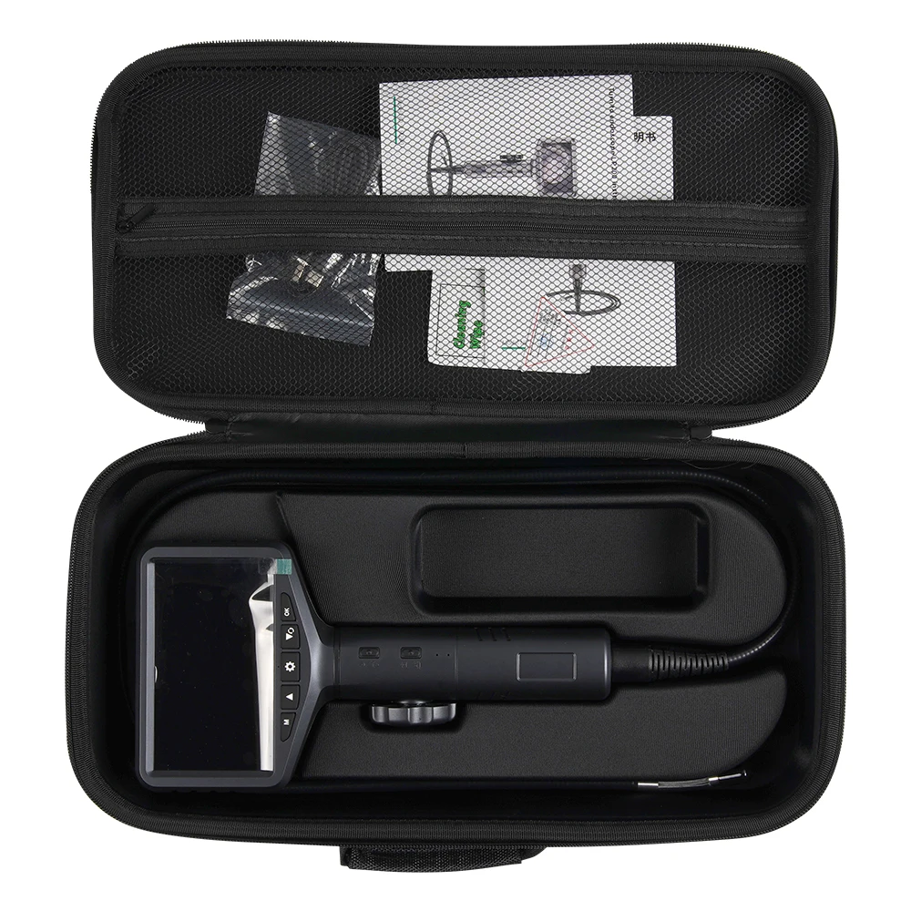 3.9 6mm Articulating Borescope 2 Way 180 Degree Steering Industrial Endoscope 5" Screen Waterproof IP67 Cam For Car Sewer