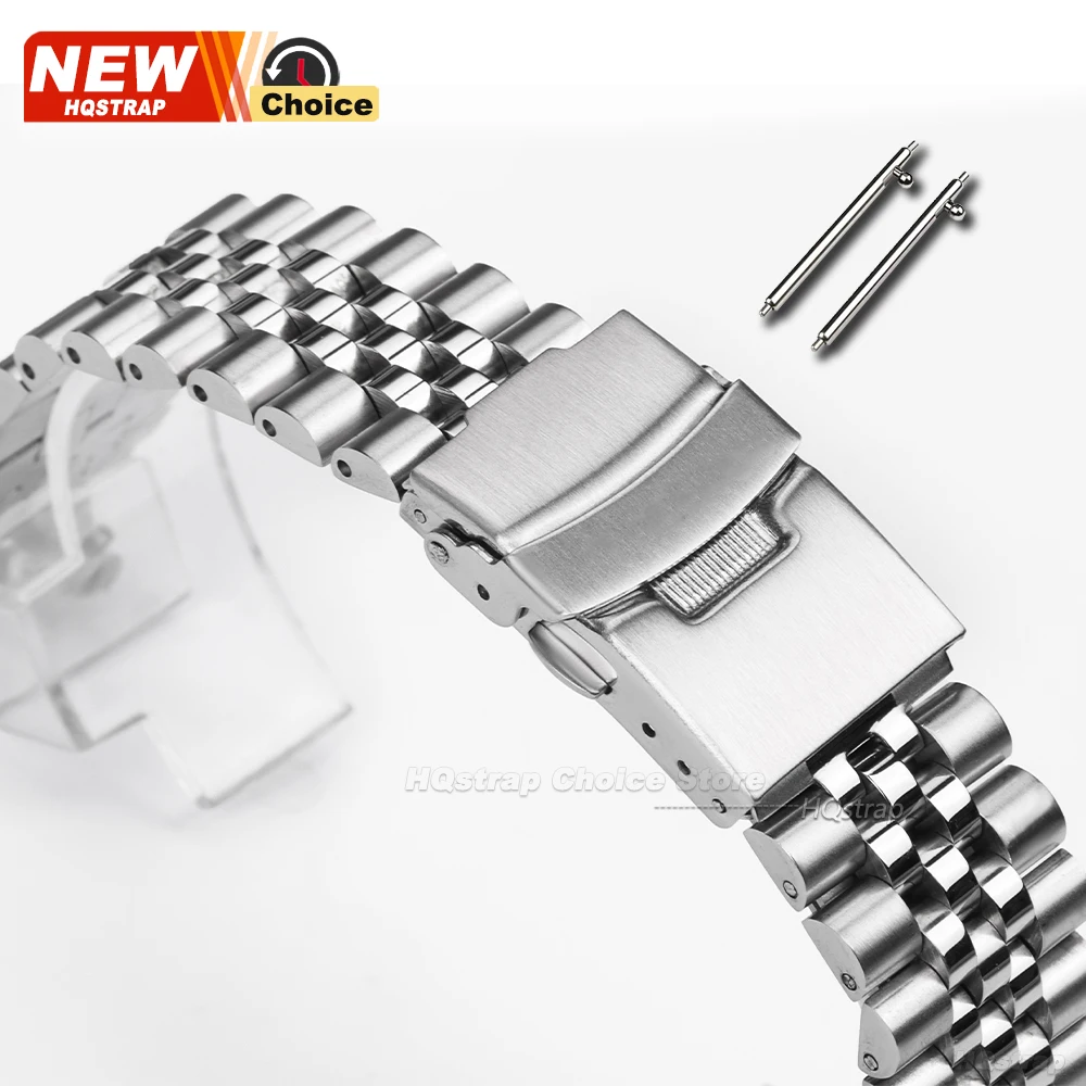 Luxury Buckle Solid Stainless Steel Universal Men's Business Watch Strap