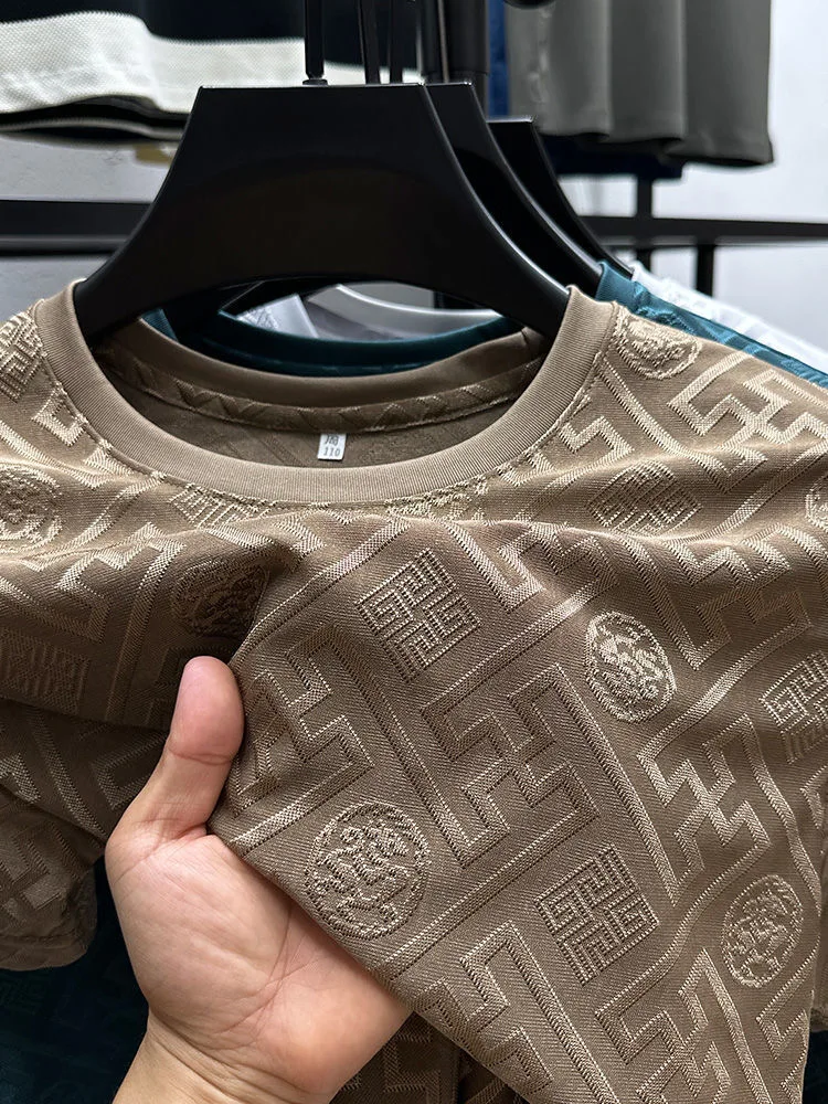 High quality men's short sleeved summer designer boutique jacquard craftsmanship polo business stand up collar T-shirt new style 20 S2fa5fc1bf2ea4c0e9d1670848bd2af4aJ