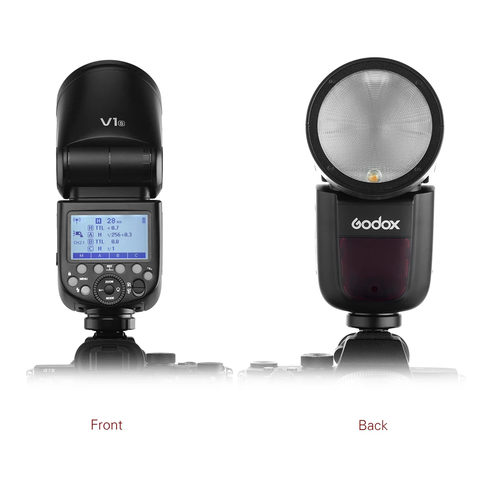 Camera Flash RU Stock Godox V1 Flash V1C V1N V1S V1Pro X3C Camera Flash Speedlite Round Head Wireless 2.4G Fresnel Zoom For Canon Nikon Sony