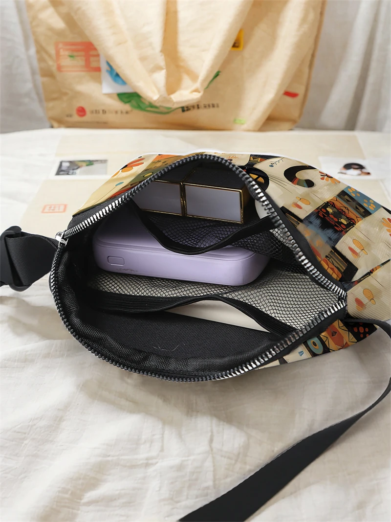 1pc,cat flower bed fashionable adjustable crossbody bag, neutral sports waist bag, suitable for running