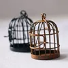 1pc New 1:12 Scale Metal Bird Cage with Bird Birdcage Dollhouse Miniature Gold Tone 1